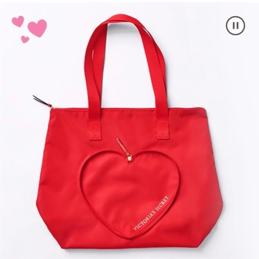 NWT Victoria’s Secret Red Heart Tote Bag Packable Tote